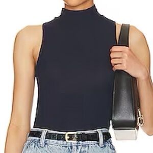 Graham and Spencer ‘Velvet’ line Black Sleeveless mock neck Top Size L